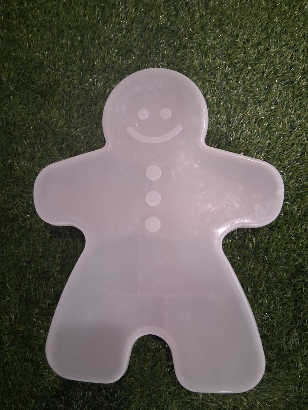 Christmas Gingerbread Man Divided Serving Tray Platter with Lid Cookie Candy...